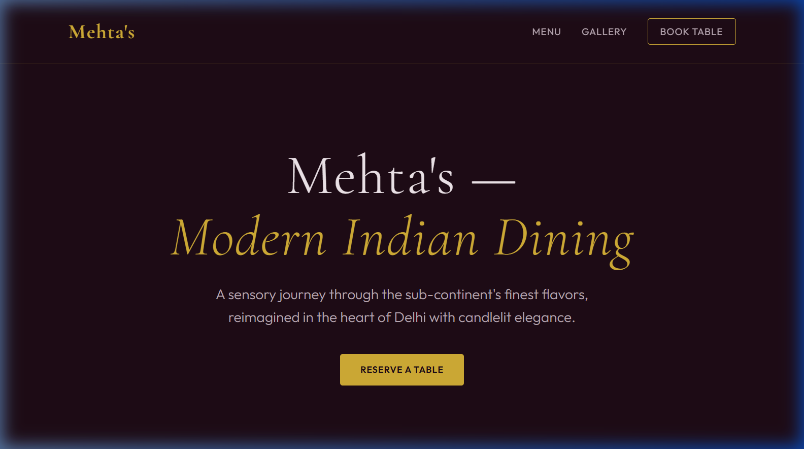 Mehta's Restaurant Desktop
