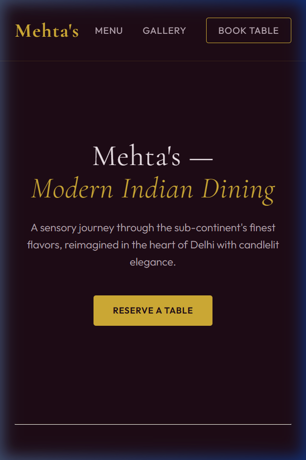 Mehta's Restaurant Mobile